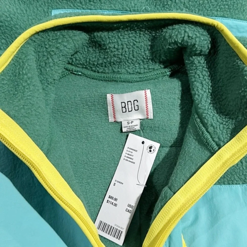 NEW UO Bruce Fleece Spliced Zip Up Jacket - Picture 4 of 7